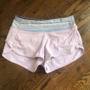 Rare lavender Lululemon Speed up shorts